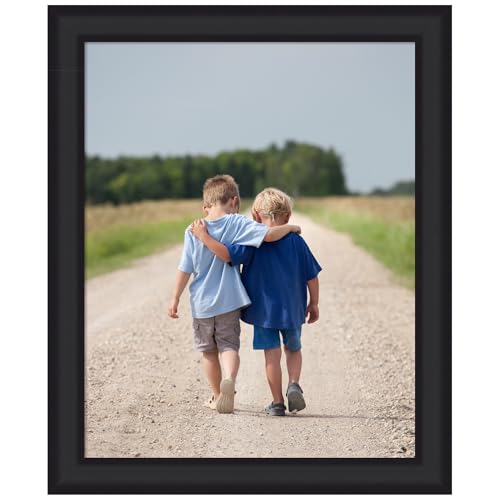 Amanti Art 16x20 Picture Frame, Oliver Black Narrow Wood Framing for your Wedding Photos, Family Pictures, Diploma, Certificate, Kids Art Gift for Mom or Poster Wall Decor