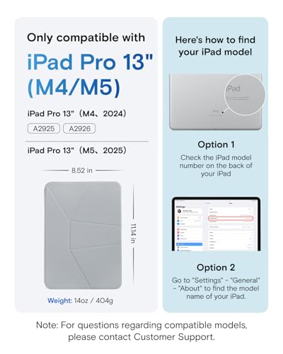 Image of MOFT Dynamic Folio Case for iPad Pro 13-inch(M5 2025 /M4 2024), Silm Magnetic Stand Case with 20+ Viewing Angles, Auto Wake /Sleep, Ultra Thin, Cement x Sapphire