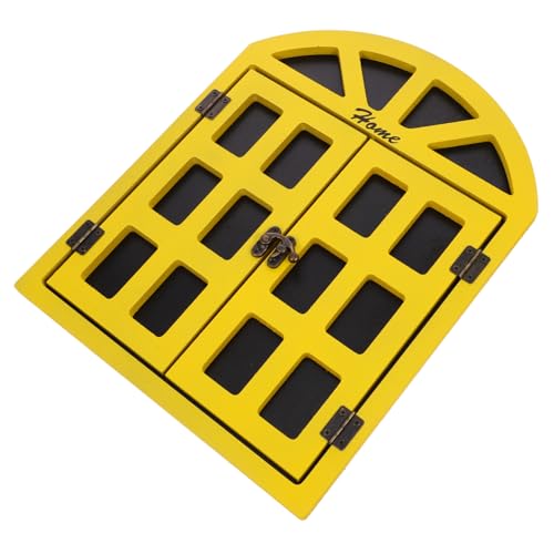 VILLCASE Vintage Wooden Pendant Erasable Hanging Message Board for Home Kitchen Parties and Weddings Small Window Decor