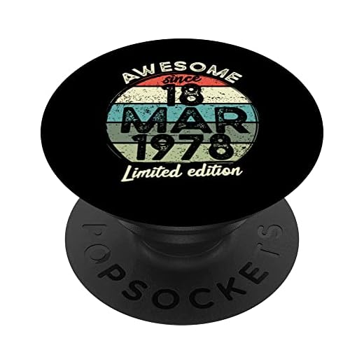 Camiseta de cumpleaños de 45 años, 18 de marzo de 1978, 45 cumpleaños PopSockets PopGrip Intercambiable