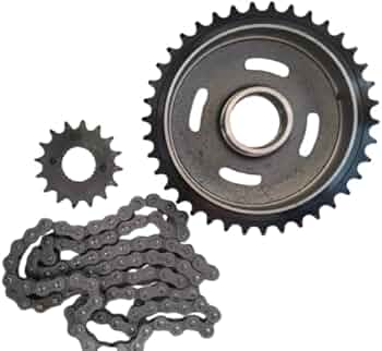 LISPART-Heavy-Duty Chain Sprocket Kit  High-Performance Front & Rear Sprockets with Drive Chain | Compatible with Bike Model | Durable, Long-Lasting