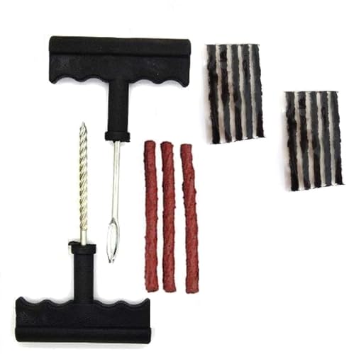 KMSTARS Kit de réparation Tubeless Crevaison Meche Pneu Voiture Moto Outils+13 Mèches expédié Rapide modèle aléatoire