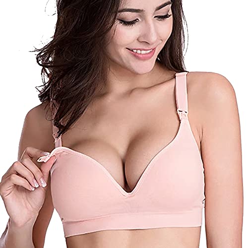 Huertop Sexy Lingerie For Women Maternity Pregnancy Seamless Breastfeding Bras No Underwire Lb709 Pink #TOP5