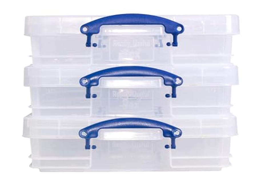 Really Useful Box Plastic Storage 20 Litre Clear Pack of 3