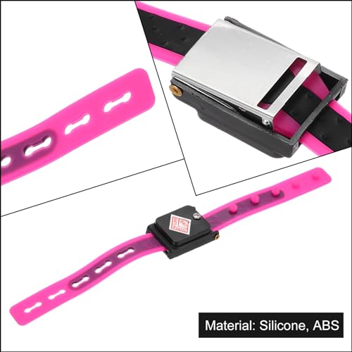 Image of MECCANIXITY Anti Static Wrist Strap, ESD Silicone Adjustable Antistatic Bracelet Cordless for Computer Electronics Repair Black, Red