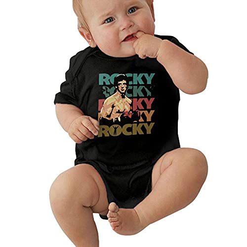 DJNGN Rocky Balboa Infant Romper Warm Baby Jersey Creeper Body Imprimé Onesies Noir Cover