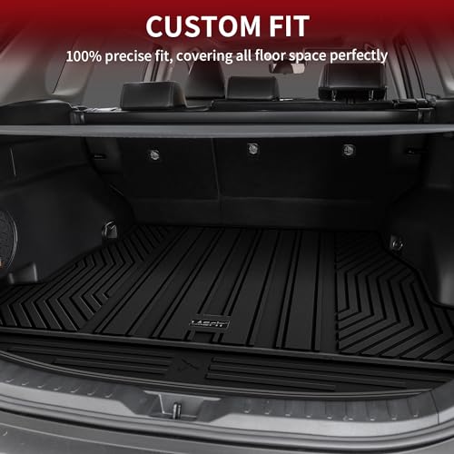 Image of LASFIT Cargo Trunk Mat for Toyota RAV4 2019-2025 (Include Hybrid) | 100% TPE All Weather Rear Trunk Cargo Liner Custom Fit Waterproof RAV 4 Cargo Tray Automotive Accessories, Black