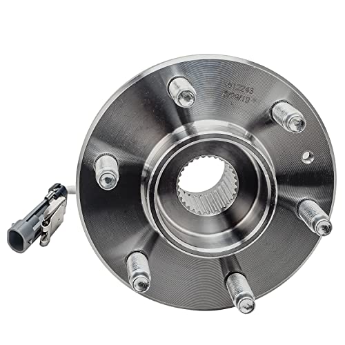Image of Detroit Axle - Rear Wheel Bearing Hubs with ABS Sensor for 2004-2007 Cadillac CTS, 2005-2011 STS, 2004-2009 SRX, 2 Wheel Bearing & Hubs Assembly Set Replacement