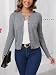 Enjyam Damen Strickjacke Langarm Elegant Kurz Cardigan mit Knöpfe Rundhals Weiche Leichte Jacke zum Top Kleid Grau,M