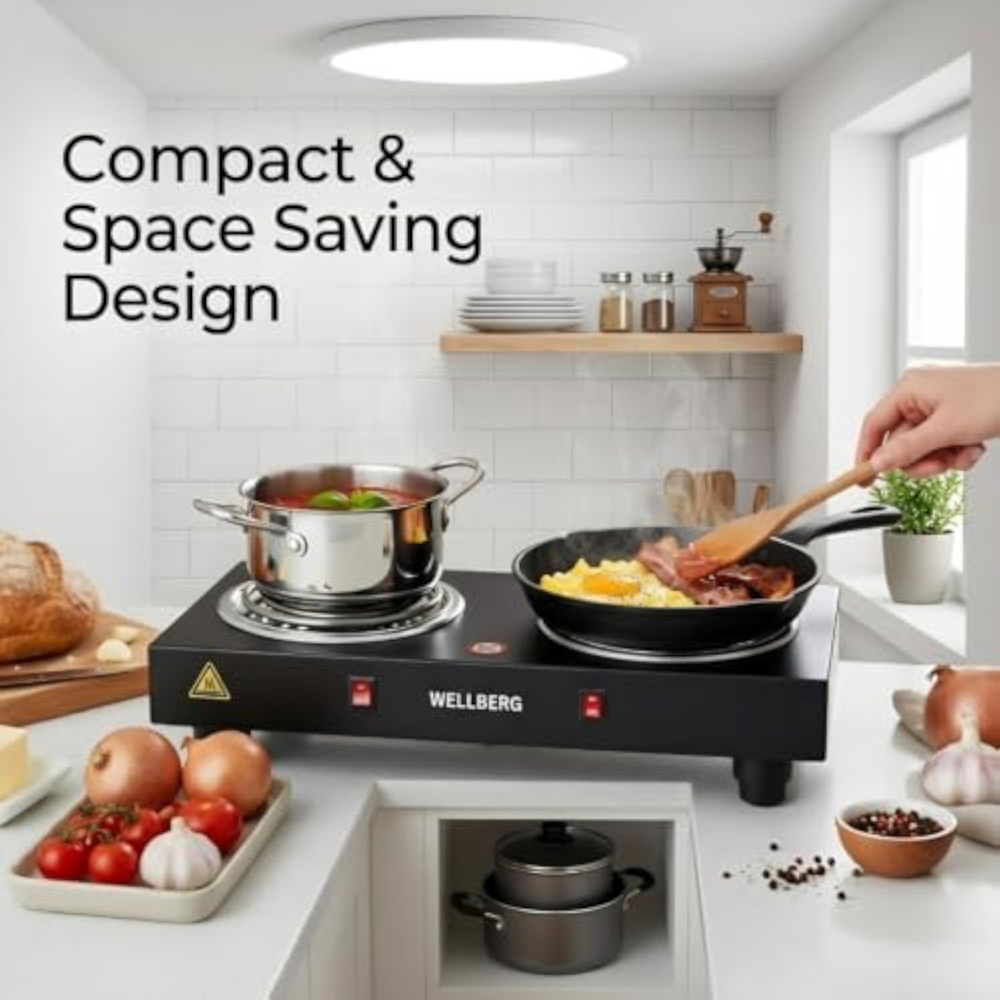 2000W Double Coil Electric Hot Plate, Portable Cooking