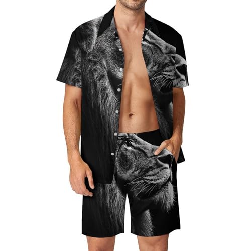 Ensemble de plage homme avec lion pour vos soirées d'été décontractées