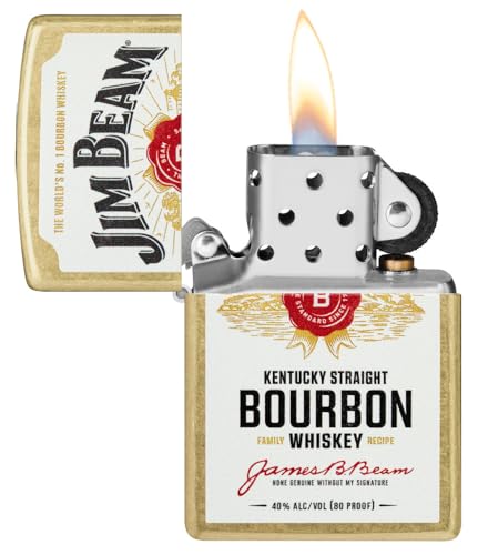 Encendedor de bolsillo Zippo diseño Jim Beam latón regular miniatura 3