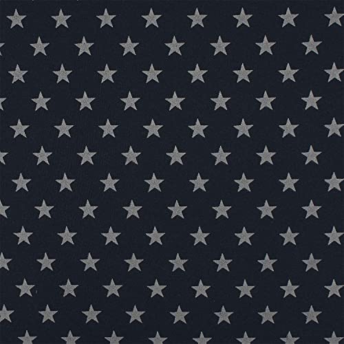 Softshell Stoff Sterne Reflexion, reflektierend, wind- und wasserabweisend, marine (50cm x 145cm) Cover