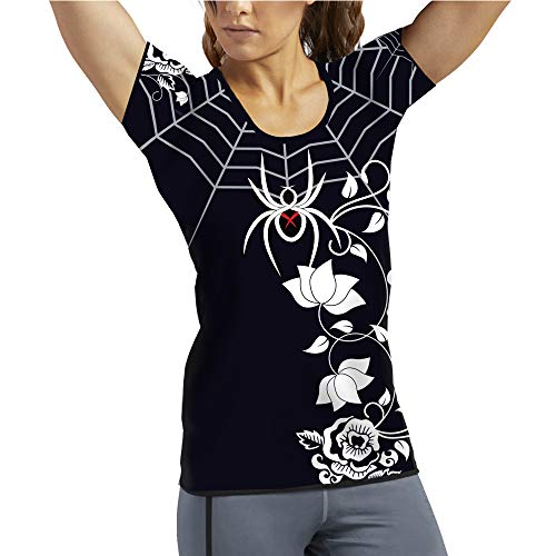 Black Widow Combat Sports Women's Spider Web Rash Guard (Small)
