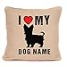 Personalizable perro Yorkshire Terrier perro cojín Me encanta mi Yorkshire Terrier de cojín Home Décor Cojín de perro, crema, 45cm x 45cm