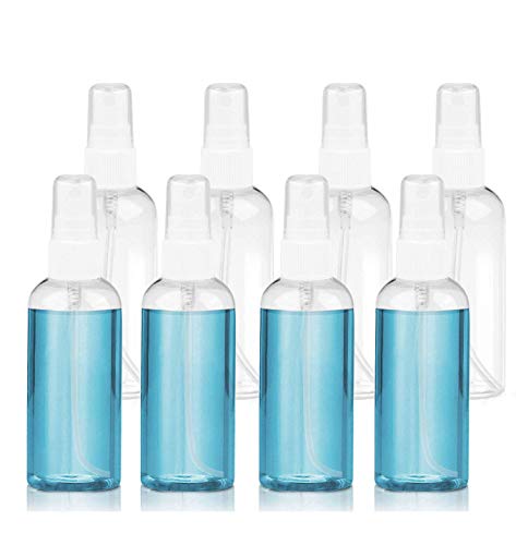 Bote Spray Botellas Vacía De Plástico Transparentes Contenedor de Pulverizador, 8 Piezas (60Ml) Cover