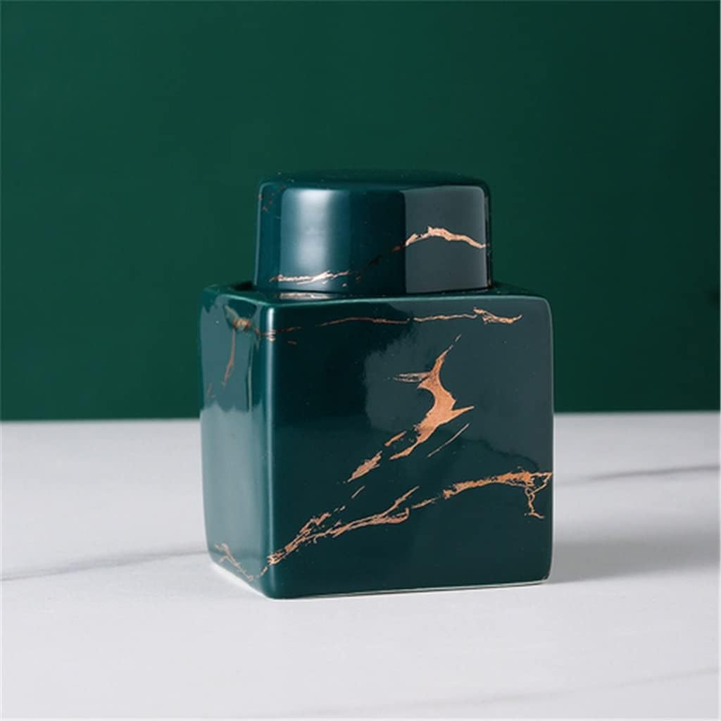 Ceramic Marble Toothpick Holder Household Cotton Swab Storage Box Dining Table Toothpick Box(E)