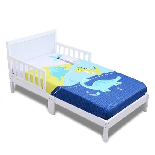 Image of Cloele Dinosaur Fitted Crib Sheet - Baby 100% Polyester 1 Pack Crib Sheet for Standard Crib and Toddler Mattresses - Grey Nursery Bed Sheet Crib Mattress Toddler Sheet for Baby Boys
