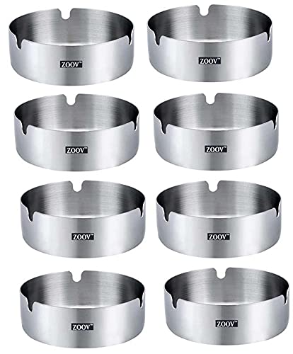 ZOOV Stainless Steel Round Ash Tray Suitable for Cigarette Ash Holder for Home,Hotel,Restaurant,Indoor,Outdoor Pack of 8pcs-picture-33