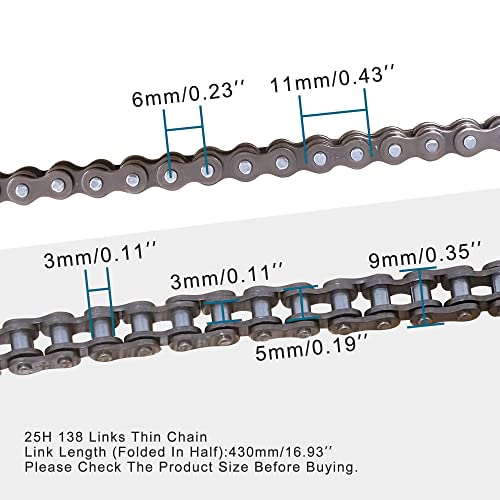 Goofit 25H 138 Chain For 2 Stroke 47Cc 49Cc Pocket Bike Mini Bike Dirt Pit Bike Atv Quad #TOP1