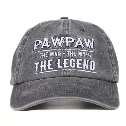 Image of Pawpaw Gifts Embroidered Cap, Funny Grandpa Gifts for Men, Adjustable Hat Gifts Accessory for Birthday & Christmas Grey