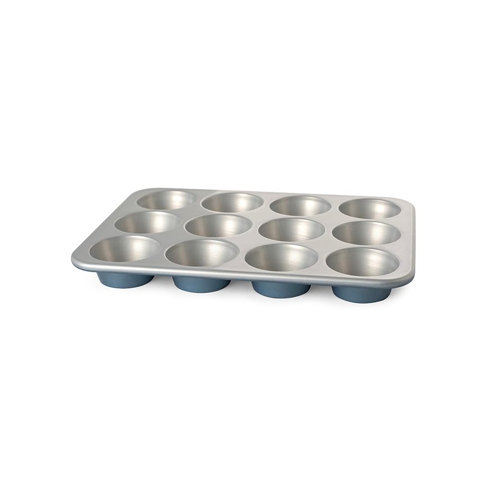 Brilliant™ Colorful Bakeware 12 Cavity Muffin Pan, Nonstick made without PFAS or PTFE for safe cooking; Reinforced steel rim prevents warping