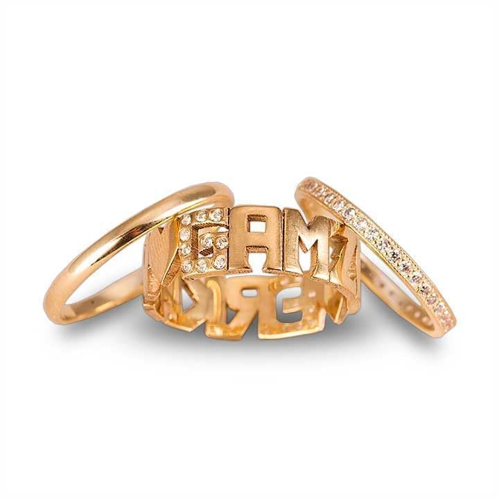 Bague personnalisée avec lettres en argent 925 de haute joaillerie pour sublimer votre style