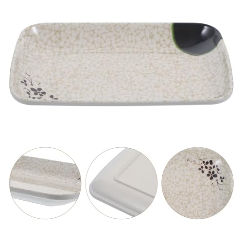 Plato rectangular de sushi 8 pulgadas set x2 melamina miniatura 7