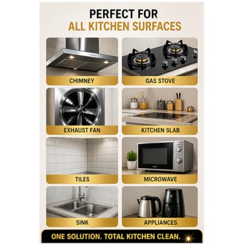 Image of SUPER ANGEL Kitchen & Chimney Degreaser /Cleaning Spray - GreaseGone Pro - Heavy-Duty Kitchen & Chimney Degreaser (500 ml), for Removing Residue, Soot, and Grease, Safe for Use on All Surfaces
