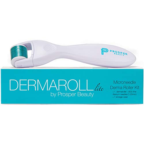Derma Roller Microneedle Kit [Dermaroll Lite 0.25Mm By Prosper Beauty] Face Roller With Replaceable Head Exfoliation Microdermabrasion Micro Derma Skin Care Tool Dermaplaning Dermapen Microneedling #TOP4