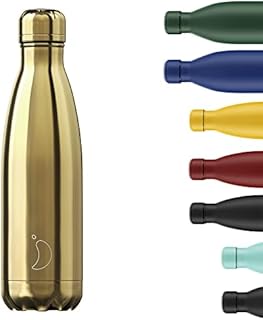 Chilly's Water Bottle - Stainless Steel and Reusable - Leak Proof, Sweat Free - Chrome Gold - 500ml