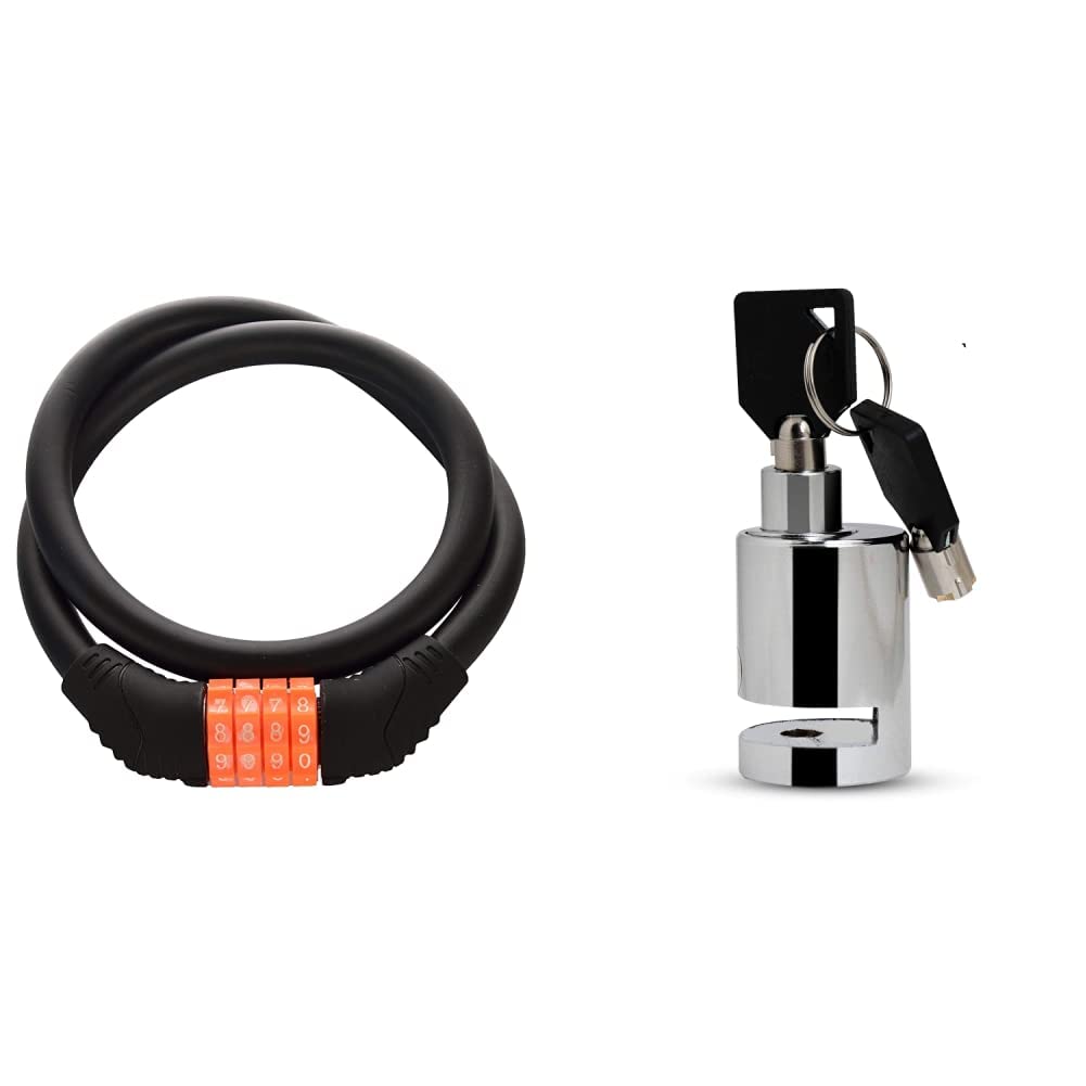AllExtreme EXBCL06 Multipurpose 4 Digit Security Resettable Combination Coiling Bike Cable Lock 2 Feet x 1/2 inch Anti-Theft Protection Bicycle Number Locks (Orange) (B08ZBSLQPB) Amazon Price History, Amazon Price Tracker