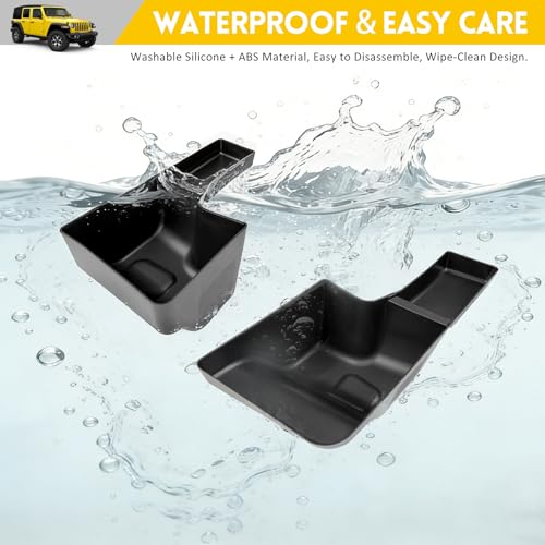 JTYZSM Rear Trunk Organizer for 2018-2023 Jeep Wrangler JL JLU 4XE 4 Door Accessories, Wheel Well Storage Bin Trunk Side Storage Box Cargo Tray for 18-23 Wrangler JL 4dr(Not for Gladiator/JK) by JTYZSM - Used condition - Image 7