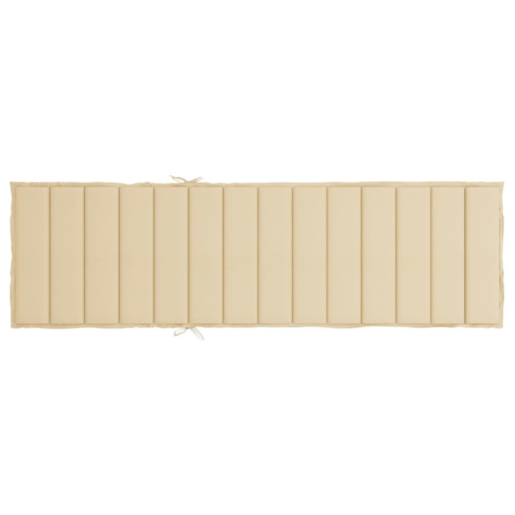 Nakładka na leżak, beżowa, 200 x 60 x 3 cm, tkanina Oxford z miękką wyściółką i antypoślizgowym wzorem, na leżak ogrodowy
