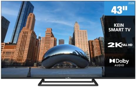 Smart Tech 43FN01V3 Fernseher 43 Zoll (109 cm) LED TV mit Full HD Auflösung | Dolby Audio | 3x HDMI | 2x USB | Frameless Design | Hotelmodus | Keine Smart-Funktionen | Triple-Tuner