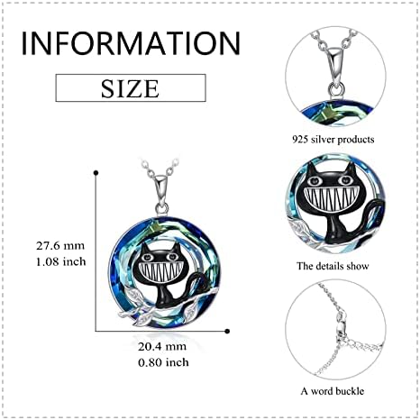 YFN Cat Necklace for Women Sterling Silver Celtic Trinity Knot Necklace Jewellery Gifts for Girls