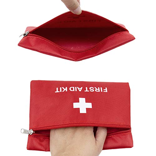 AUEAR, Pacote com 5 kit de primeiros socorros bolsa vazia bolsa vermelha de armazenamento de emergên