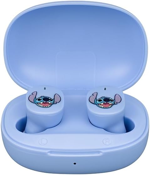 Disney Stitch Wireless Earbuds for Kids, Bluetooth Earbuds with Charging Case