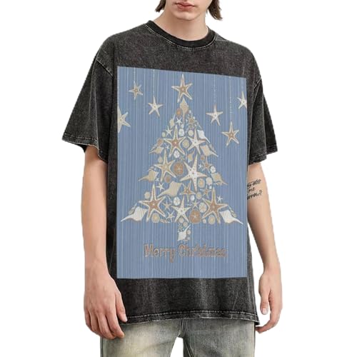 T-shirt surdimensionné en coton délavé pour célébrer un Noël original et libre
