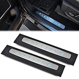 ALLGOOD LED Door Sill Plate Illuminated Platinum Compatible with Ford F250 F350 F450 F550 Super Duty Crew Cab Only 2017 2018 2019 2020 2021 2022