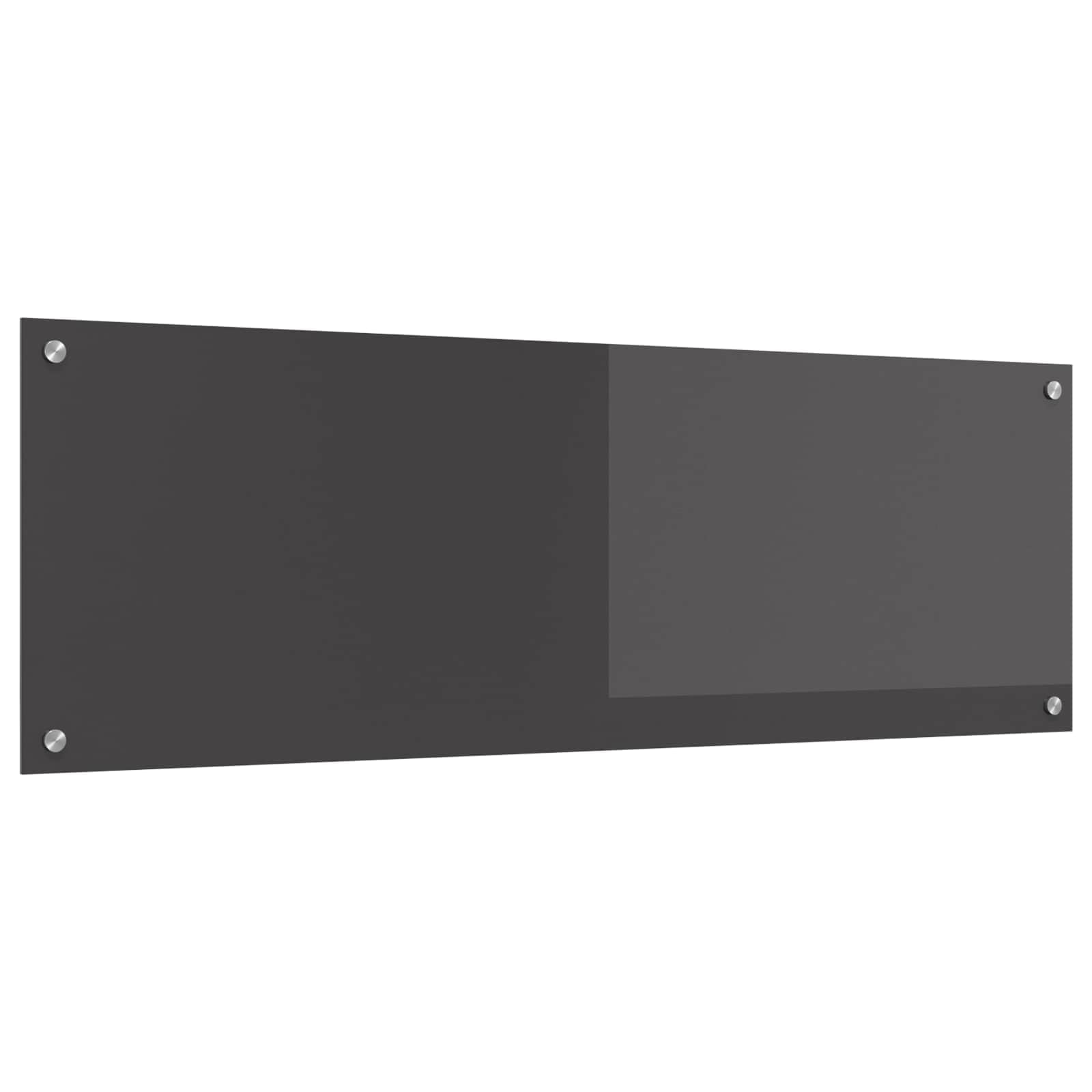 Crédence de Cuisine Gris foncé en Verre trempé 120 x 40 cm, dosseret thermorésistant avec 4 Trous pré-percés pour Cuisine Maison Restaurant Chef Professionnel, Entretien Facile