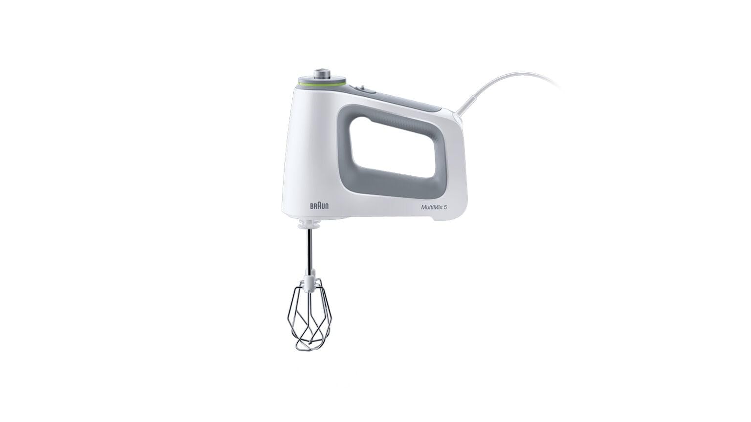 Braun Handmixer MultiMix 5 HM51.00WH, 9 Geschwindigkeitsstufen und Turbofunktion, SmartMix Technologie, Rührbesen und Knethaken aus Edelstahl Inklusive, 750W, Weiß