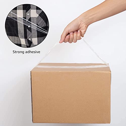 Amazon Basics Transport- und Packband, 4,77 cm Breite x 99,6 m, Transparent, 6 stück, 1er-Pack, Durchsichtig, Weiß