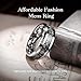 King Will 6mm Mens Meteorite Inlay Rings Tungsten Wedding Bands Engagement Anniversary Ring Comfort Fit, Silver, Size 8