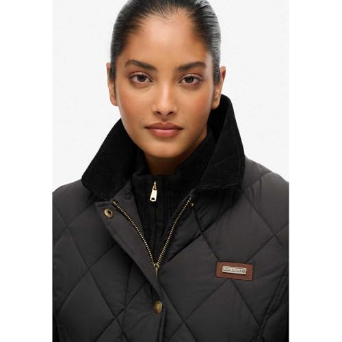 Superdry Para Mujer. W5011957A Chaqueta Cord Trimmed Liner Negro (Xs), Casual, PoliéSter - 6