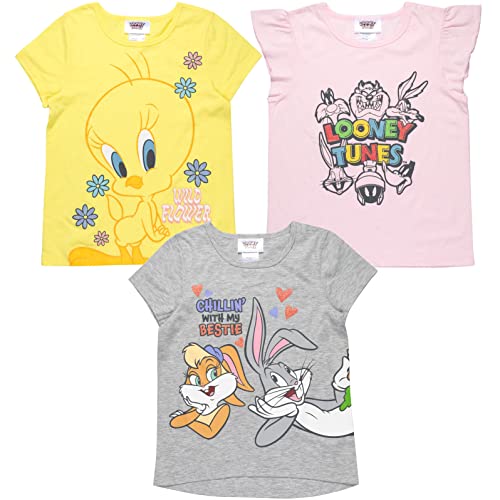 Looney Tunes Tweety Buggs Bunny Toddler Girls 3 Pack Graphic T-Shirts 4T Multicolor