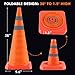 Jade Butterfly 28 Inch 4 Pack Collapsible Traffic Safety Cones, Orange Cones with Reflective Collar, Portable Multipurpose Traffic Cones for Parking Construction Driving Training Sports Practice