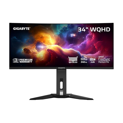 Gigabyte MO34WQC2 - UWQHD QD-OLED - 34" 3440 x 1440p 240Hz - Gaming Monitor