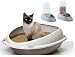 LETTIERA GATTO colore casuale 【Con 2 Ciotola Mangia Colore Casuale 】 BORDI RIALZATI LETTIERA GATTO NO SPORCO colore casuale (57x40x19h cm)