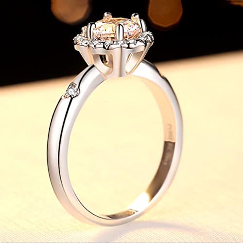Bague moissanite 1ct en argent S925 pour mariage